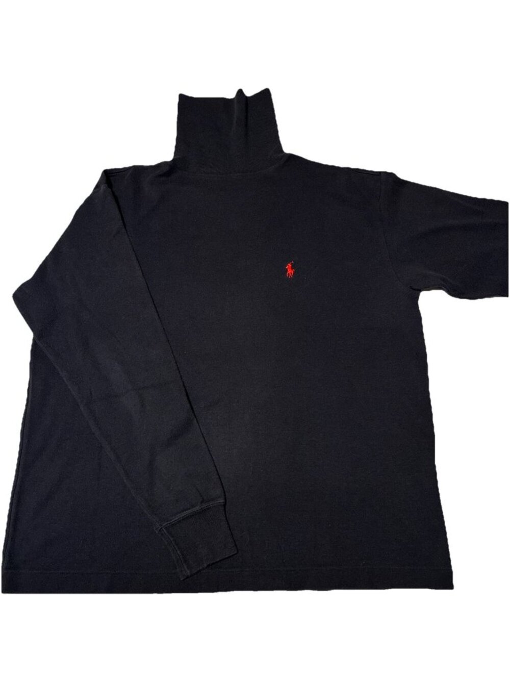 Vintage 90s Polo Ralph Lauren Men' Size L Turtleneck Shirt Navy Blue Cotton Long